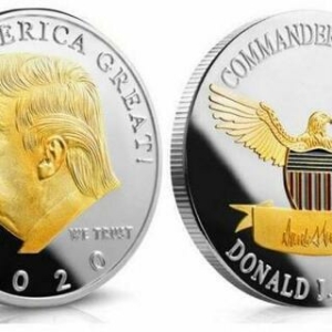 Gold-Silver Plated Patriotic Trump Coin